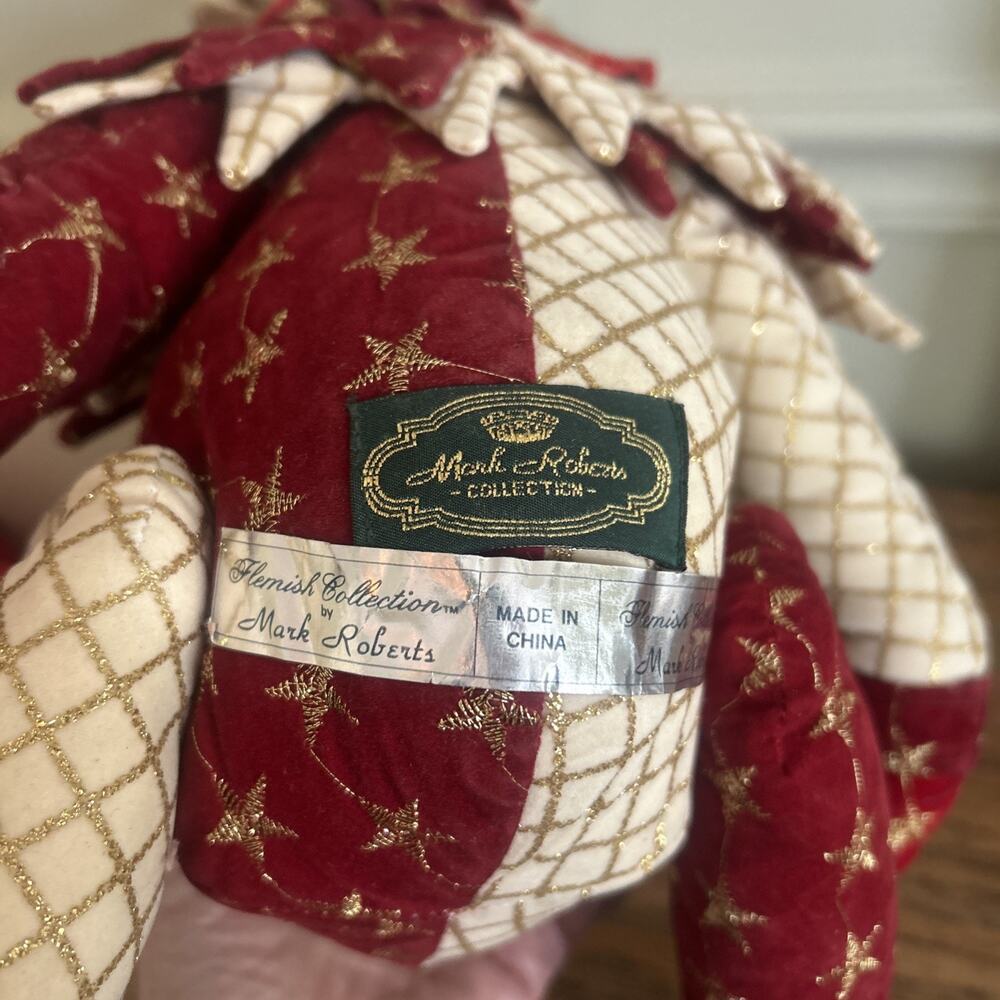 Mark Roberts 22" Jester Bear Stuffed Doll Animal Flemish Collection Vtg Xmas - Picture 7 of 8